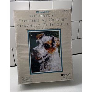 WonderArt Jack Russell Sealed Latch Hook Kit 15x20 Caron Rug Wall Hanging Dog